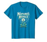 Nature's Rebels: Art botanique des Mauvaises Herbes de Pissenlit T-Shirt, Enfant, Saphir, 4 Ans