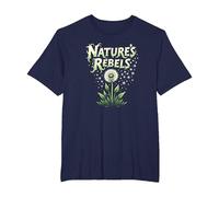 Nature's Rebels: Art botanique des Mauvaises Herbes de Pissenlit T-Shirt, Homme Grandes Tailles, Bleu Marine, 5X Tall