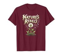Nature's Rebels: Art botanique des Mauvaises Herbes de Pissenlit T-Shirt, Homme, Marron, XL