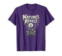 Nature's Rebels: Art botanique des Mauvaises Herbes de Pissenlit T-Shirt, Homme, Violet, XXL
