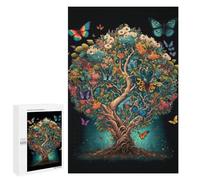 Nature's Symphony Flowers & Butterflies - Puzzle-Image en Bois, 1000 PCS, Activité Décorative - avec Un Résultat Décoratif