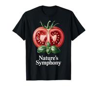 Nature's Symphony Tomate Basilic Design T-Shirt