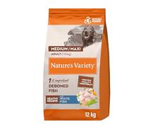 Nature's Variety Healthy Grains - Croquettes pour Chien Adulte Medium/Maxi - Poisson Blanc - 12kg