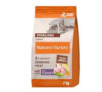 Nature's Variety Original No Grain - Croquettes pour Chats Adultes Stérilisés - Sans céréales avec Dinde déssossé - 7kg