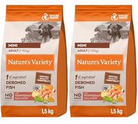 Nature's Variety No Grain Croquettes pour Chiens Adultes Mini - Saumon Norvégien - 1,5kg (Lot de 2)