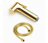 NatureSculpt Pommeau de douche mobile pour camping avec tuyau de 1,2 m, alimentation en eau réglable, pour camping-car, vanlife et lavabo d'extérieur, compact, portable, ABS robuste (doré)