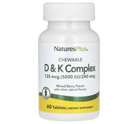 NaturesPlus, Complexe D & K à Croquer, Baies Mixtes, 60 Comprimés