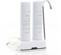 Naturewater NW-2-CTOUF Filtre à eau potable – 190 x 85 x 295 mm – 210 l/h – avec Robinet – Cartouche sédiment PP et Charbon actif – Filtration Purification