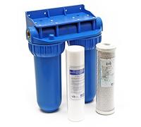Naturewater NW-BR10B2 Double filtre Eau potable - 280 x 150 x 355 mm - 2 Étapes - 360 L/h - 1/2" / 20,67 mm - avec Cartouche PP Sédiments, Charbon actif - Filtration Purification Bactéries Pesticides