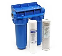 Naturewater NW-BR10B2 Double filtre Eau potable - 280 x 150 x 355 mm - 2 Étapes - 360 L/h - 1/2" / 20,67 mm - avec Cartouche PP Sédiments, Charbon actif - Filtration Purification Bactéries Pesticides