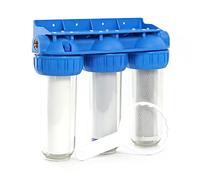 Naturewater NW-BR10B4 Filtre à eau potable à 3 étapes - 400 x 160 x 360 mm - 32,89 mm (1") - 360 l/h - avec Filtre à sédiments et bloc de charbon actif - Purification Filtration