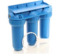 Naturewater NW-BR10B5 Filtre à eau potable à 3 étapes – 400 x 145 x 350 mm – 20,67 mm (1/2") – 360 l/h – avec Filtre à sédiments et bloc de charbon actif – Purification Filtration