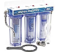 Naturewater NW-PR103 Filtre à eau potable 3/4" 26 mm – 395 x 155 x 360 mm – 3 Étapes – 600 L/h – pour 10" / Ø 62 mm – avec Sédiments et Charbon actif – Filtration Purification Bactéries Pesticides