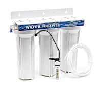 Naturewater NW-PR303 Filtre à eau potable 1/4" 6,35 mm - 395 x 155 x 360 mm - 3 Étapes - 360 L/h - pour 10" / Ø 60 mm - avec Sédiments et Charbon actif - Filtration Purification Bactéries Pesticides