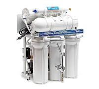 Naturewater NW-RO400-E2 Système d'Osmose Inverse (RO) à 5 étapes - 1500 l/jour 400 GPD - avec pompe booster - Montage mural, Sous évier - Osmoseur Filtration Purification Filtre à Eau potable robinet