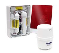 Naturewater NW-RO50-BX23 - Système Osmose Inverse (RO) à 5 étapes - 190 l/jour 50 GPD - Pompe booster Boîtier - Montage mural Sous évier - Osmoseur Filtration Purification Filtre Eau potable robinet