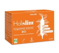 NATURFIT - Holislim® - Programme minceur BIO - Complément alimentaire aux plantes - Sève de Bouleau, Pissenlit, Thé vert, Guarana - Aider à drainer, détoxifier et brûler les graisses - 30 ampoules