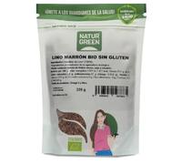 NaturGreen - Graines de lin marron BIO, graines biologiques, source d'oméga 3, riches en fibres, sans gluten, végétalien, 225 g