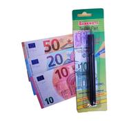 Natur'hall Stylo détecteur de faux billet euros - Stylos pour le contrôle et la vérification de faux billets - Détection faux instantané des billets de banque - Marqueur de contrôle de monnaie