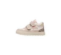 Naturino Sneakers en Cuir et Velours, Blanc-Beige-Rose poudré 32