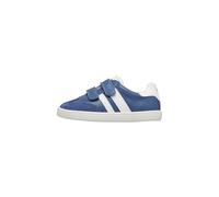 Naturino Sneakers Pieds Nus en Cuir et en Daim, Blanc-Bleu Clair- 28