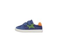Naturino Sneakers Pieds Nus en Cuir et Tissu, Bleu Ciel-Vert- 25