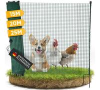NATURIZ® filet poule en 15m / 20m / 25m x 90cm - cloture jardin exterieur extrêmement stable, sans électricité, vert (25m)