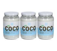 NATURKRAFTWERKE Huile pur de coco, native et pressée à froid 3x1420 ml