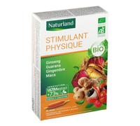 Naturland Stimulant Physique et Intellectuel Bio 20 Ampoules de 10 ml - Boîte 20 ampoules de 10 ml