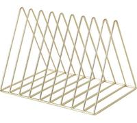 Naturn Living™ Organisateur de magazines en métal - Triangle Bibliothèque - Organisateur de magazines - Triangle - Porte-revues - Système de rangement de CD - Porte-revues - Porte-revues - Or mat