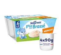 NaturNes - P’tit Brassé Abricot Alimentation Bébé 6 Mois Coupelle 4 x 100g