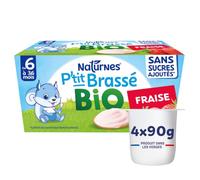 NaturNes - P’tit Brassé BIO Fraise 6 Mois Coupelle 4x90g