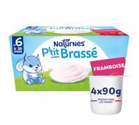 NaturNes - P’tit Brassé Framboise Alimentation Bébé 6 Mois Coupelle 4x100g