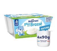 NaturNes - P’tit Brassé Nature Alimentation Bébé 6 Mois Coupelle 4 x 90g