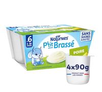 NaturNes - P’tit Brassé Poire 6 Mois Coupelle 4 x 90g