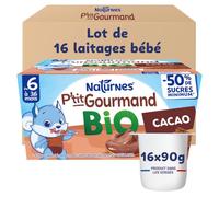 NaturNes - P’tit Gourmand BIO Cacao Crème Dessert 6 Mois Coupelle 16 x 90g