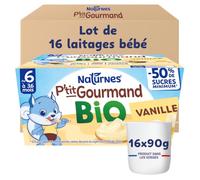 NaturNes - P’tit Gourmand Bio Vanille Crème Dessert 6 Mois Coupelle 16 x 90g