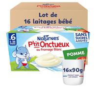NaturNes - P’tit Onctueux au Fromage Blanc et Pomme 6 Mois Coupelle 16x90g