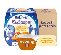 NaturNes - P’tit Souper Carottes Courgettes Semoule 6 Mois Coupelle 8x200g