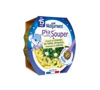 NaturNes - P’tit Souper Pommes de Terre Épinards Chèvre 15M Assiette 1x250g | Repas Bébé 15 Mois, Alimentation Bébé Complète, Écrasé Pommes de Terre Épinards Chèvre, Plat du Soir, Cuisiné en France