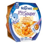 NaturNes - P’tit Souper Risotto Butternut Fromage Italien 15M Assiette 250g | Alimentation Bébé Complète, Assiette de Risotto Butternut Fromage Italien, Plat du Soir, Cuisiné en France, Assiette 1x250g