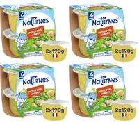 NaturNes - Petits Pois Jambon Repas pour Bébé 6M Bol 2x190g (Lot de 4)