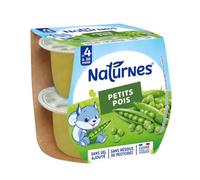 NaturNes - Petits Pois Repas pour Bébé 4 Mois et Plus Bol 2 x 130g | Alimentation Infantile, Petit Pot Purée Lisse de Légumes, sans Sel Ajouté, sans Colorant ni Conservateur, Cuisiné en France