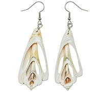 Naturosphère - Bijoux naturels C12 - Boucles d'oreilles coeur de coquillage découpé