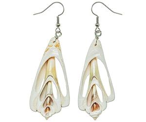 Naturosphère - Bijoux naturels C12 - Boucles d'oreilles coeur de coquillage découpé