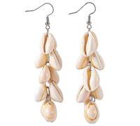 Naturosphère - Bijoux naturels C12 - Boucles d'oreilles grappe de Coquillages cauris