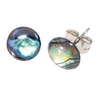 Naturosphère - Bijoux naturels C12 - Boucles d'oreilles Puce avec Nacre Abalone paua