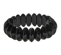 Naturosphère - Bijoux naturels C13 - Bracelet de perles bicône arrondies en obsidienne noire