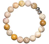 Naturosphère - Bijoux naturels C13 - Bracelet en corail fossilisé - Perles rondes 10 mm