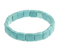 Naturosphère - Bijoux naturels C13 - Bracelet perles carrées en howlite teintée bleu turquoise